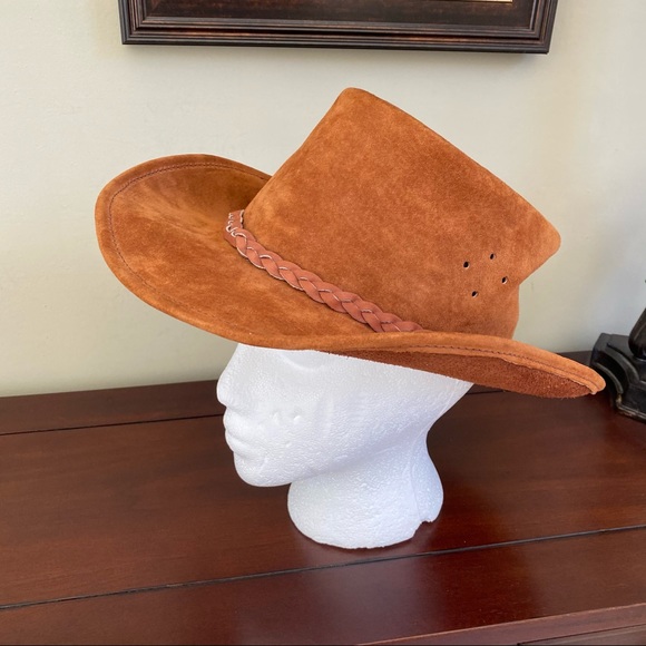 Walkabout Leather Cowboy Hat-Med - Picture 4 of 5